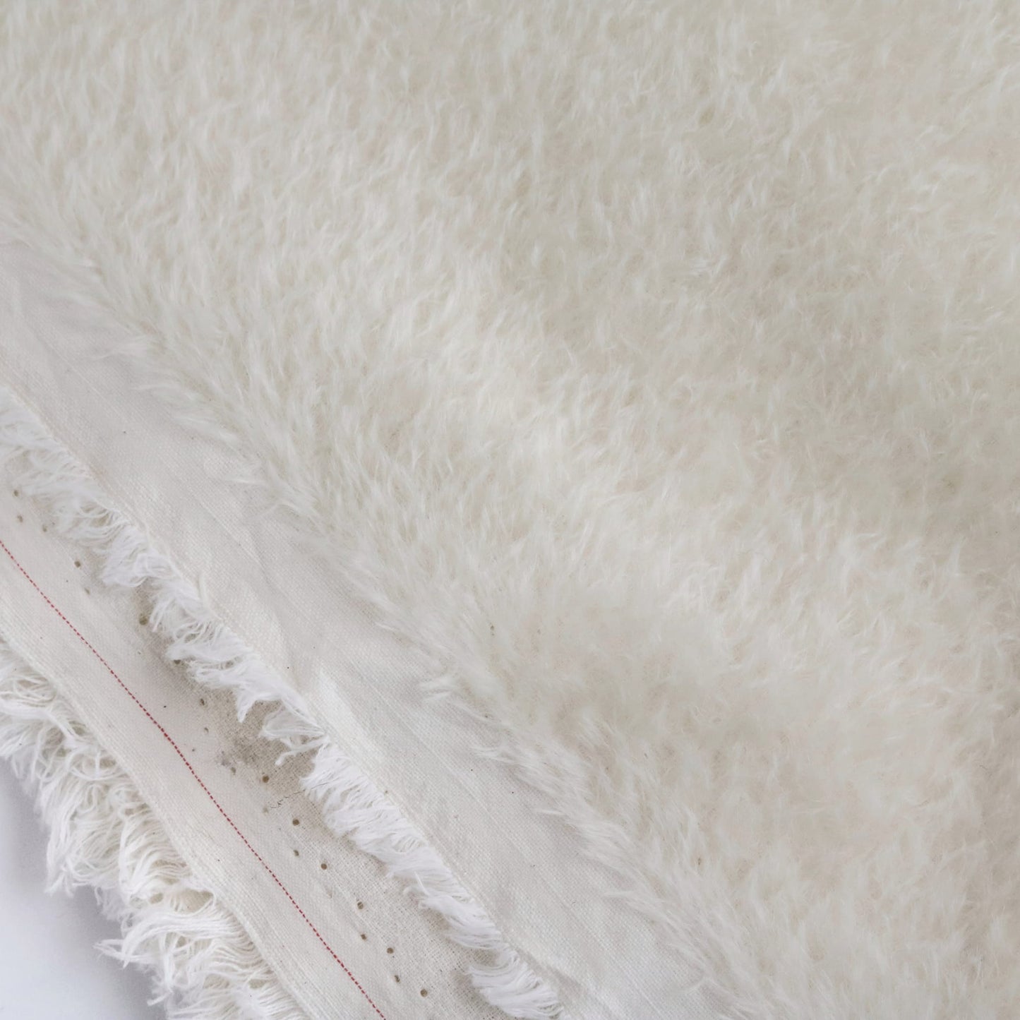 (Yard) 10mm soft white mohair fabric A46