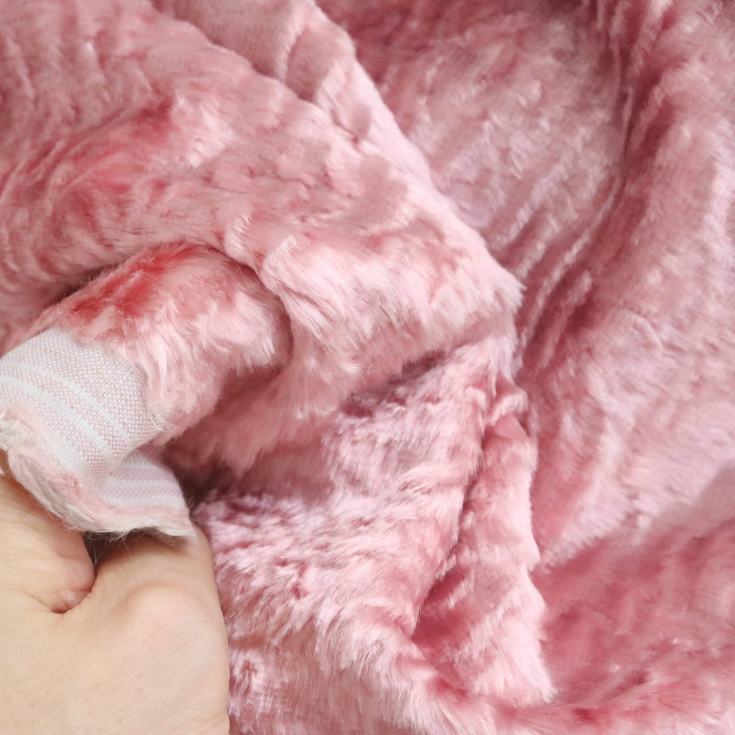 pink curly viscose for teddy bear A38