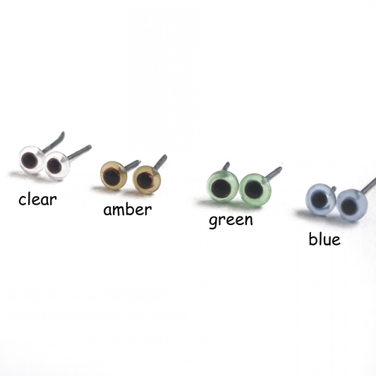 10pairs Small Coloured Glass Eyes on Wire