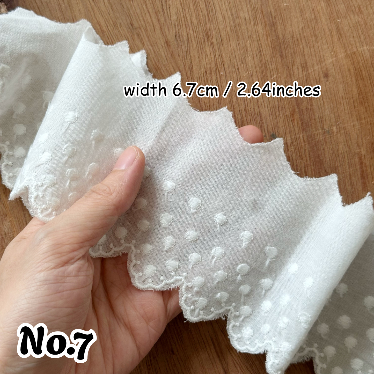 2yards Embroidered Cotton Lace Trim