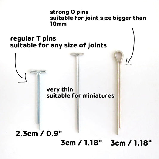 Cotter pin for teddy bear joints T pin/O pin