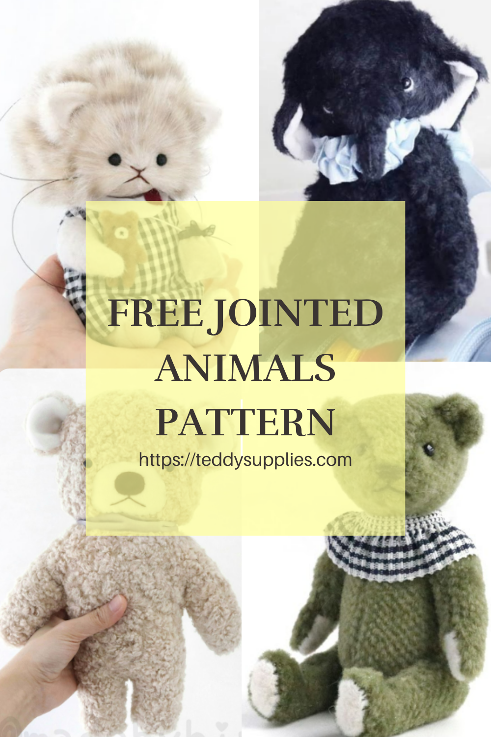 Free Jointed Animals Sewing Pattern