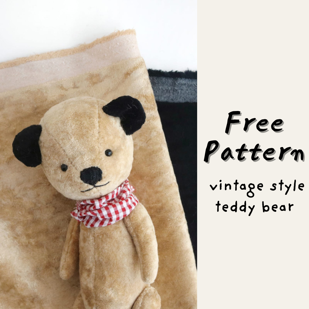 FREE Teddy Bear Sewing Pattern: 23cm vintage style bear