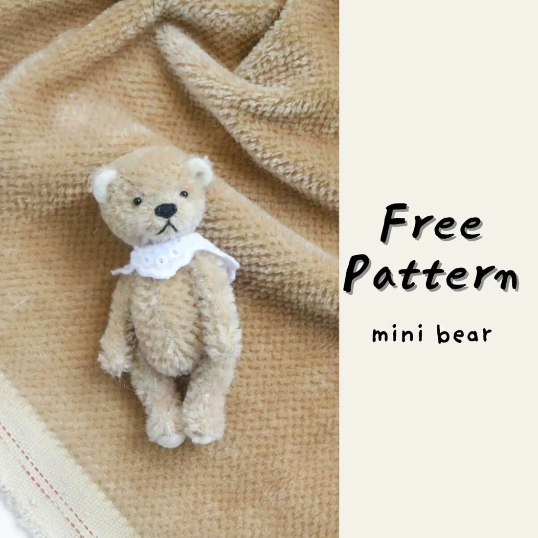 FREE Mini Bear Sewing Pattern: 8cm mohair bear