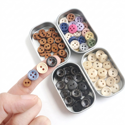 30pcs 8mm 10mm Wooden Buttons