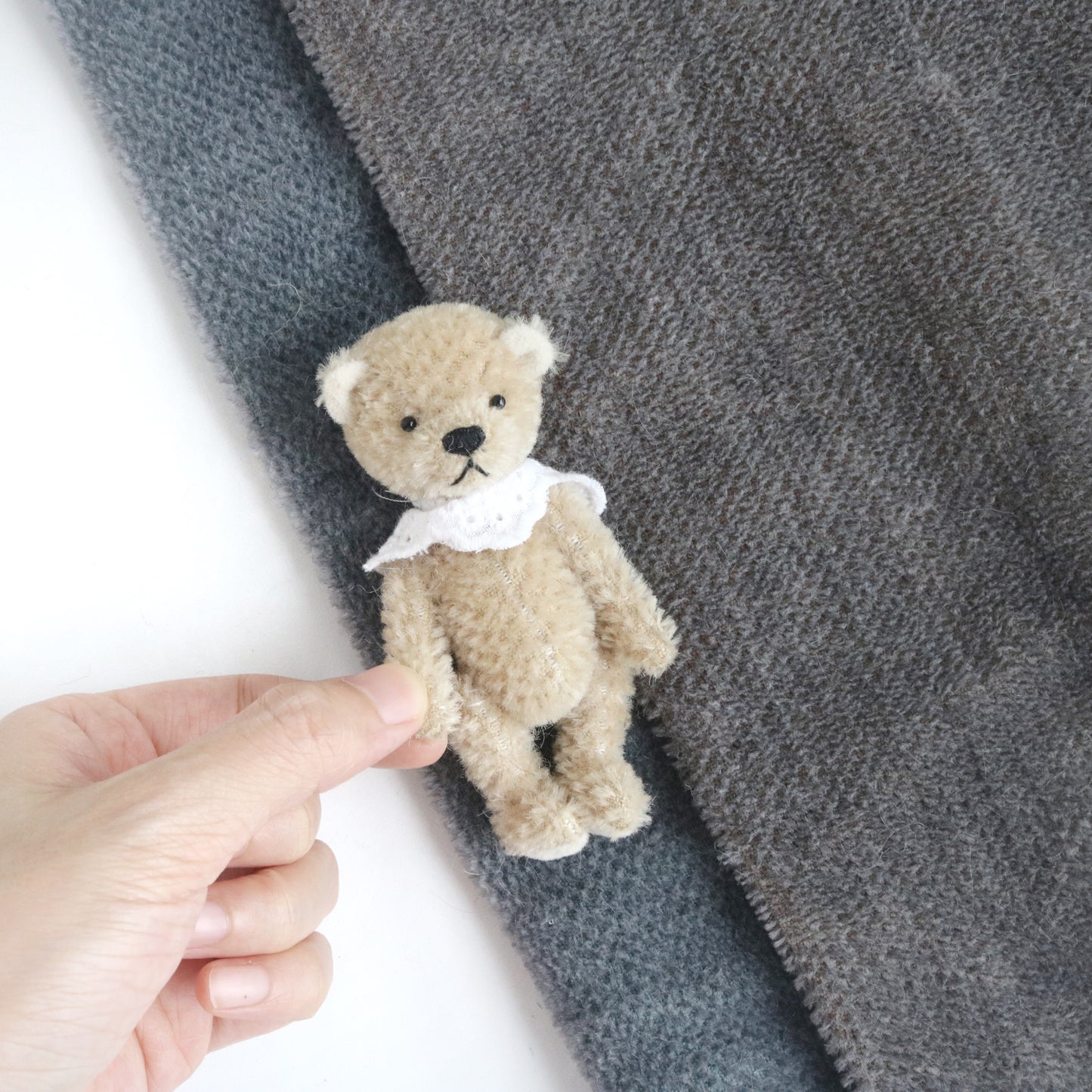 Hand-dyed Grey Mohair Fabric A53