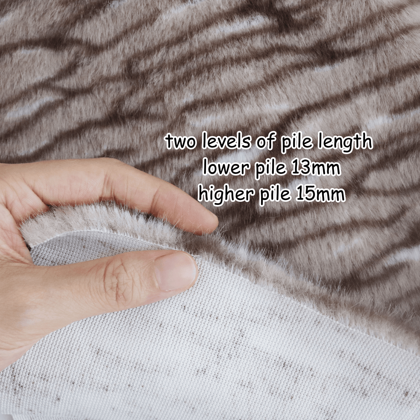 Tabby Cat Print Faux Fur B18