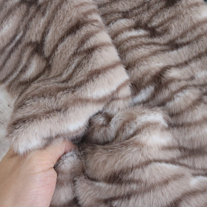 Tabby Cat Print Faux Fur B18
