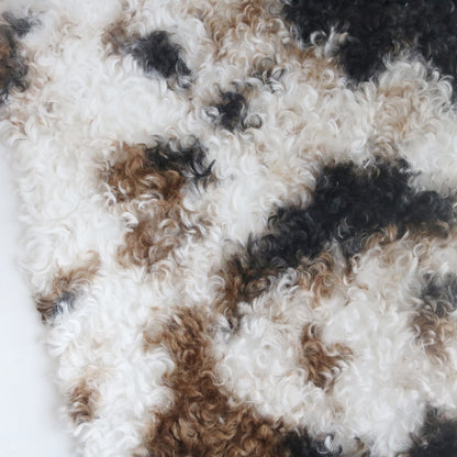 Curly Faux Fur Calico/Cow Print B33