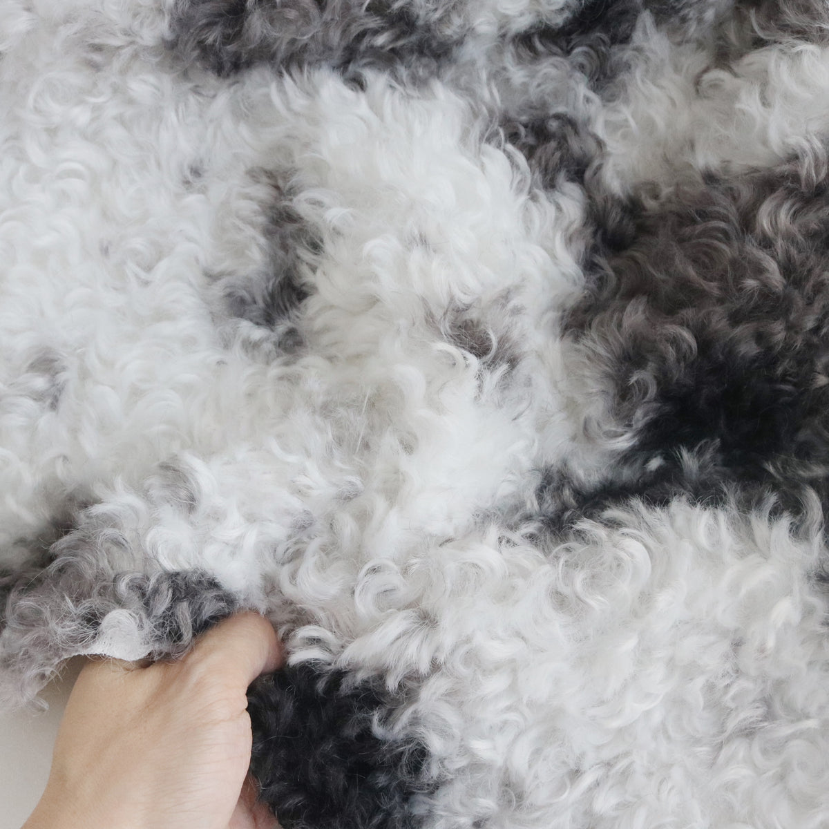 Curly Faux Fur Calico/Cow Print B33