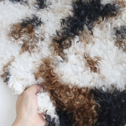 Curly Faux Fur Calico/Cow Print B33