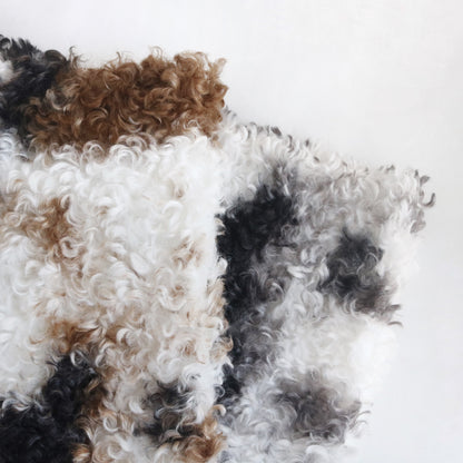 Curly Faux Fur Calico/Cow Print B33