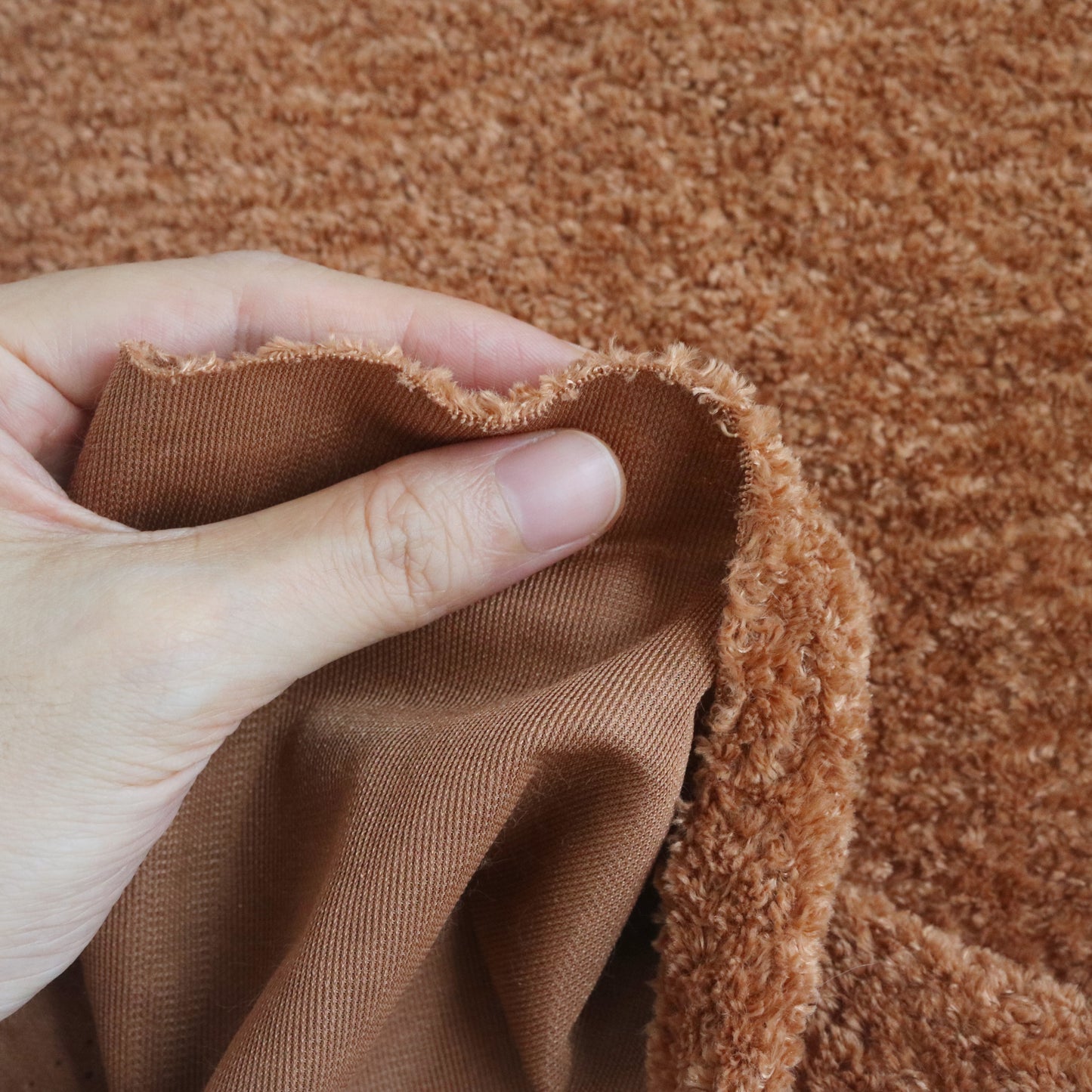 Brown Curly Minky Fabric M08
