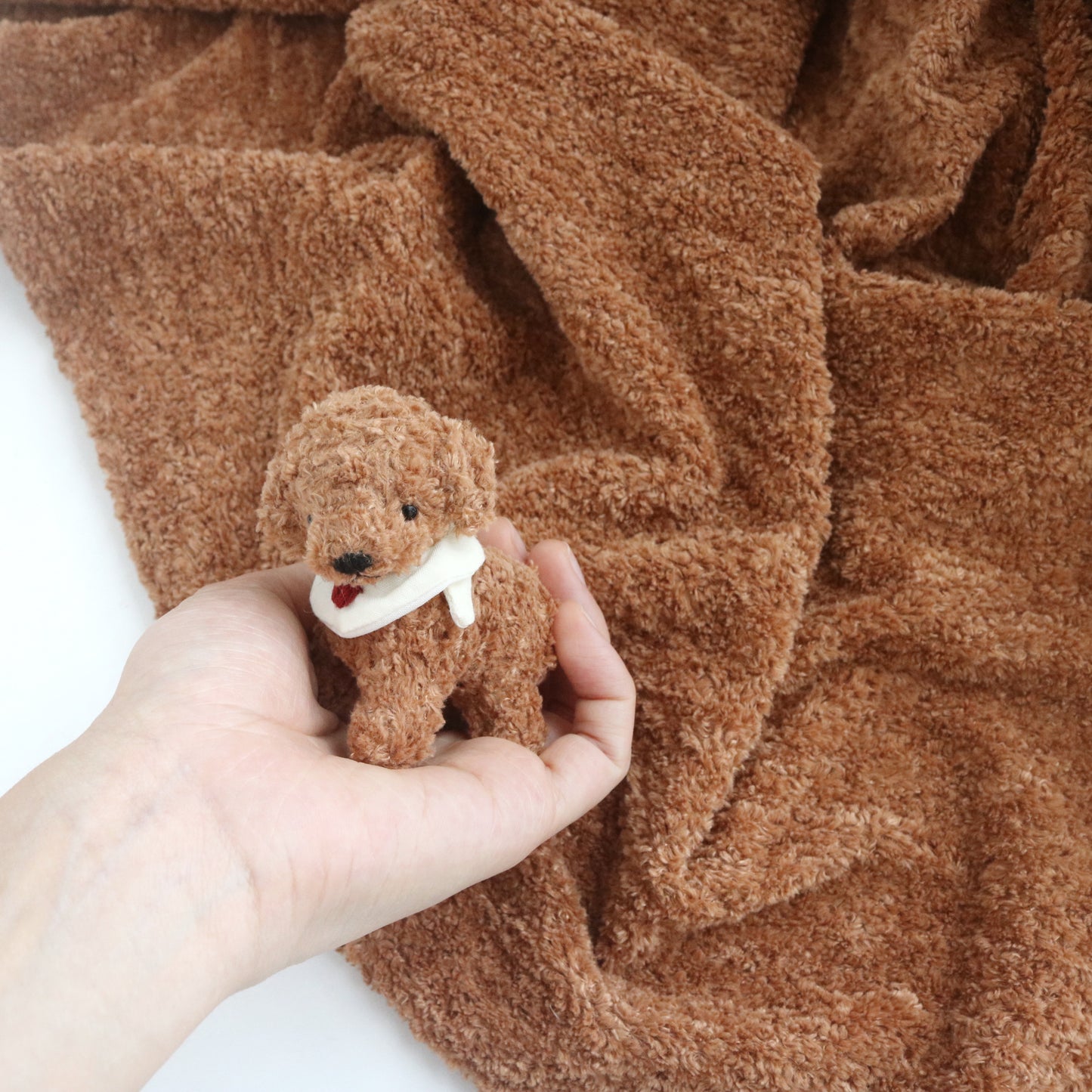 Brown Curly Minky Fabric M08
