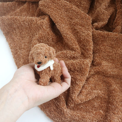Brown Curly Minky Fabric M08