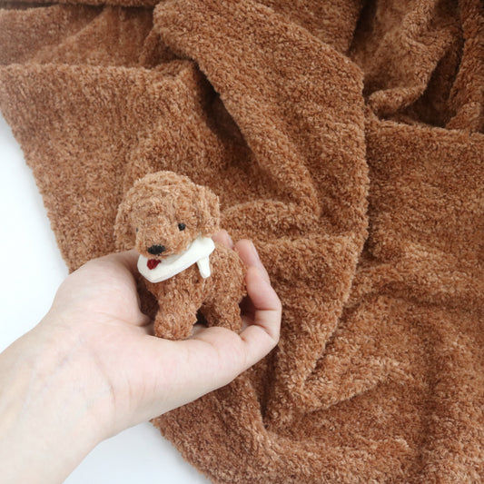 Brown Curly Minky Fabric M03
