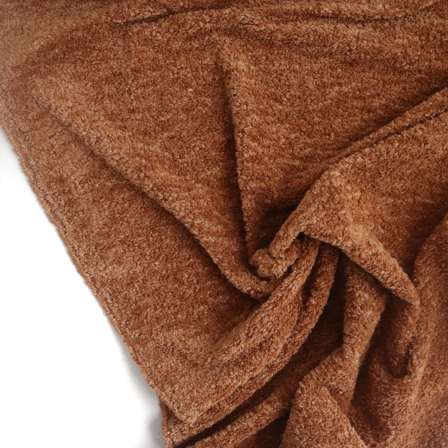 Brown Curly Minky Fabric M08