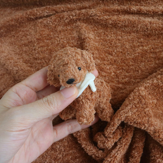 Brown Curly Minky Fabric M03