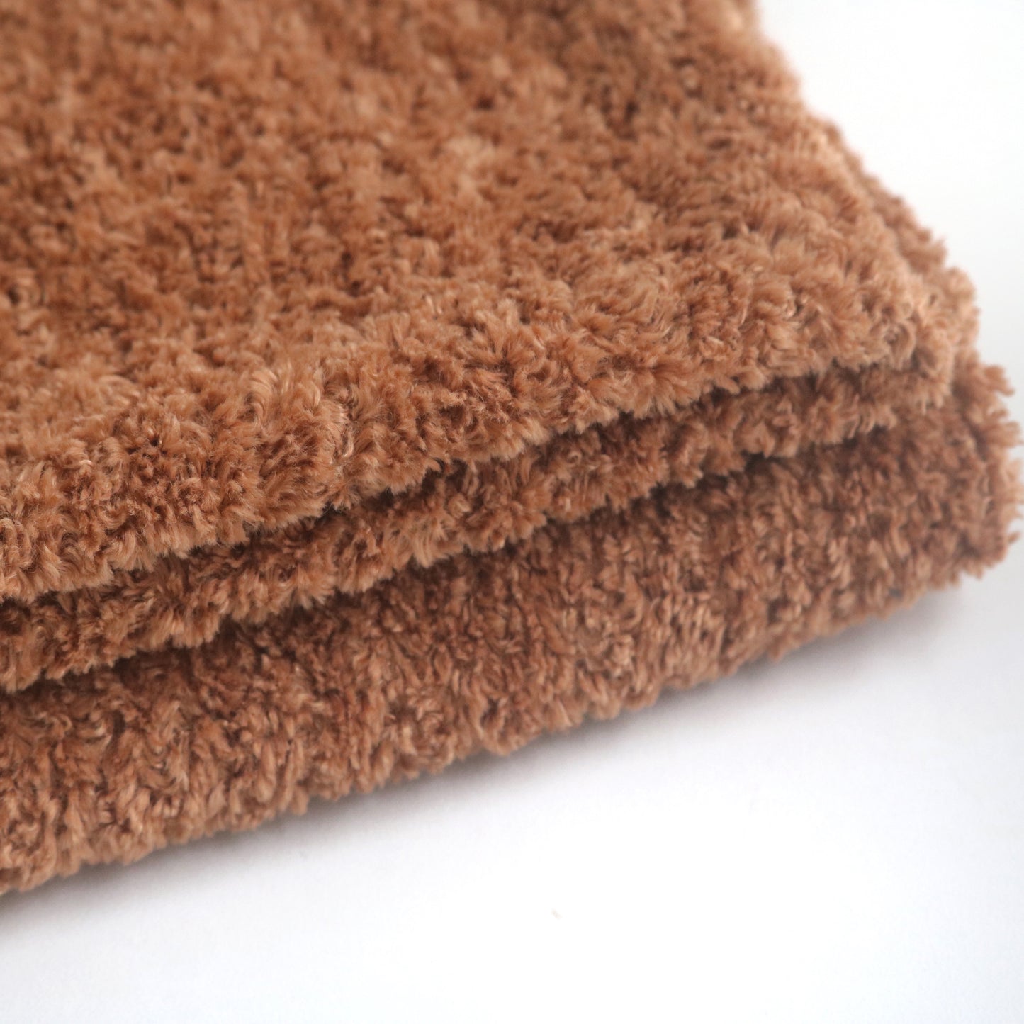 Brown Curly Minky Fabric M08