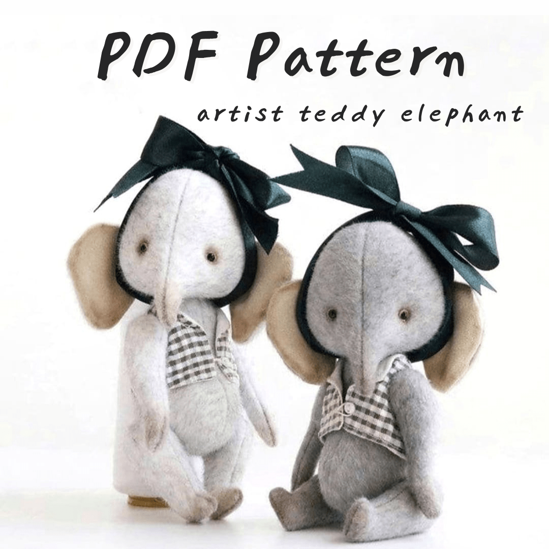 Teddy elephant sewing pattern