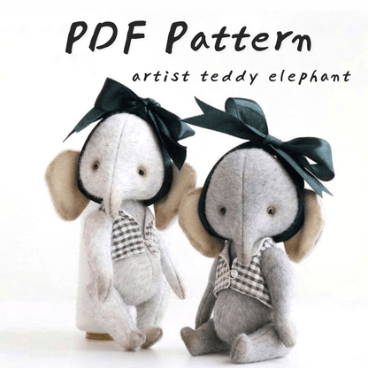 Teddy elephant sewing pattern