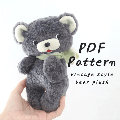 vintage style bear plush pattern