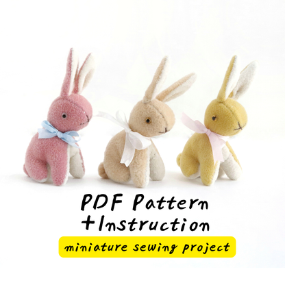 Mini Velveteen Rabbit Sewing Pattern + Instruction