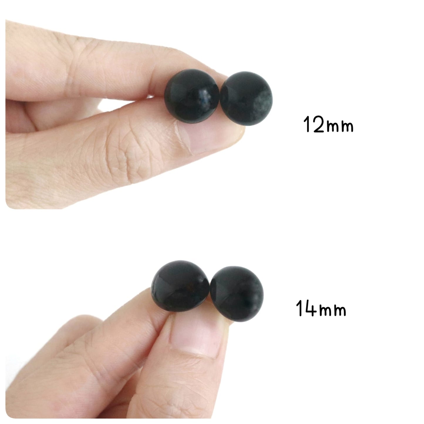 3pairs Black Teddy Bear Glass Eyes On Loop