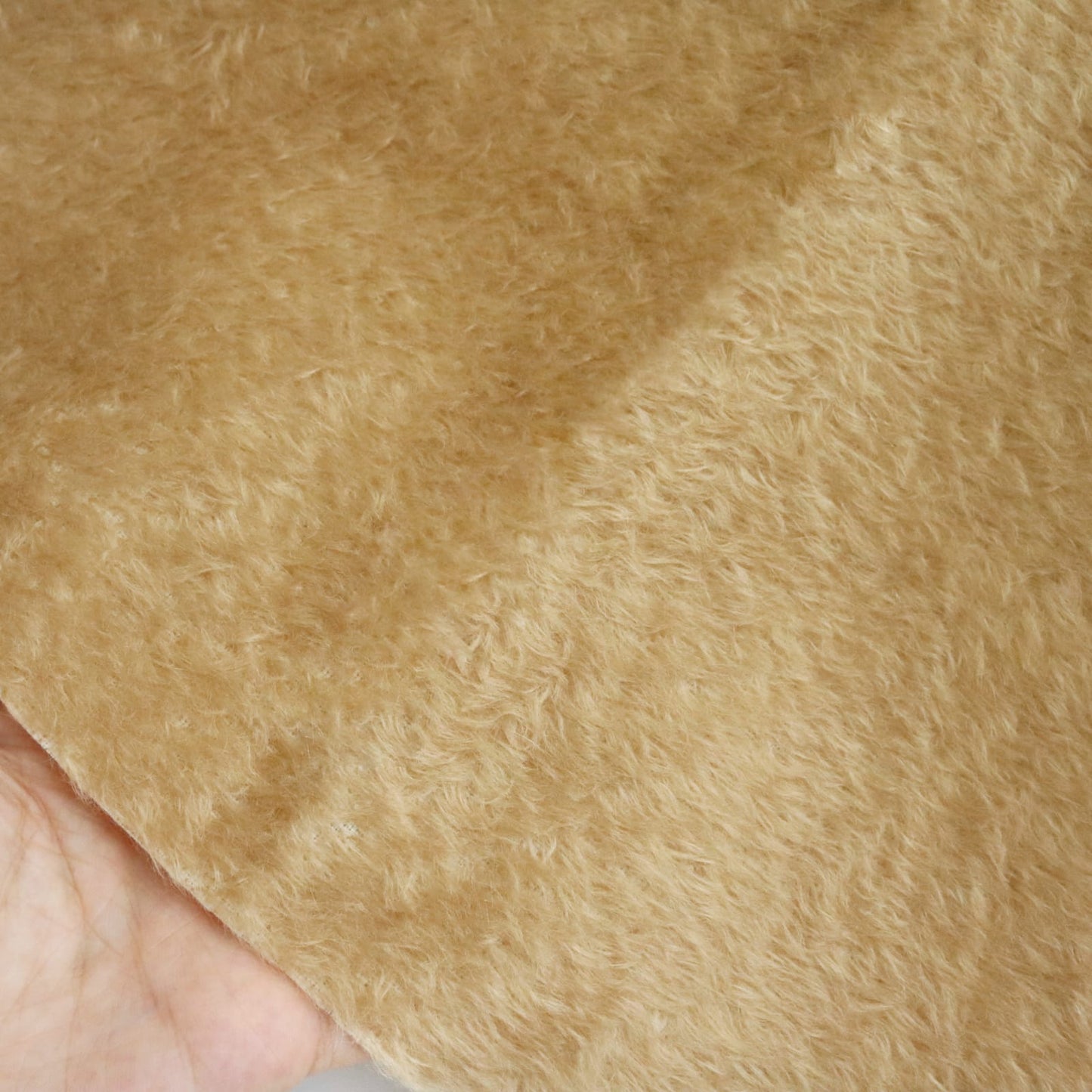 (Yard) 10mm Khaki mohair fabric A46