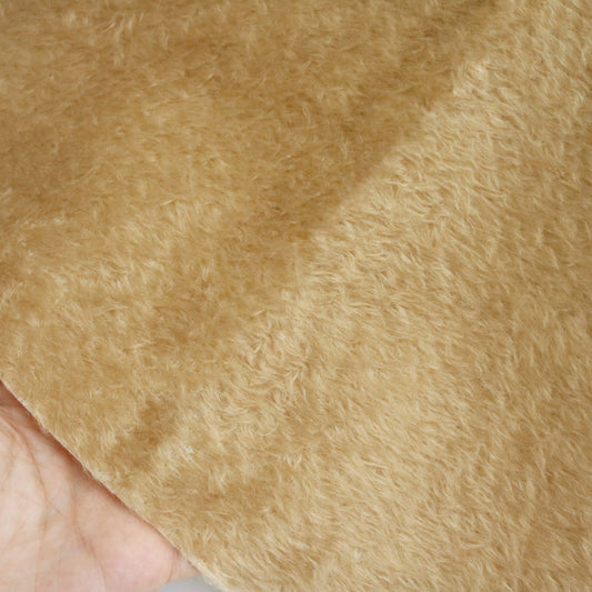 (Yard) 10mm Khaki mohair fabric A46