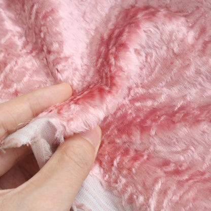 pink curly viscose for teddy bear A38