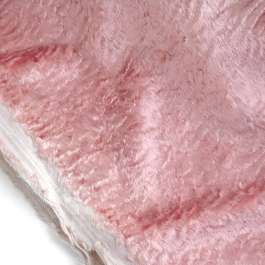 pink curly viscose for teddy bear A38