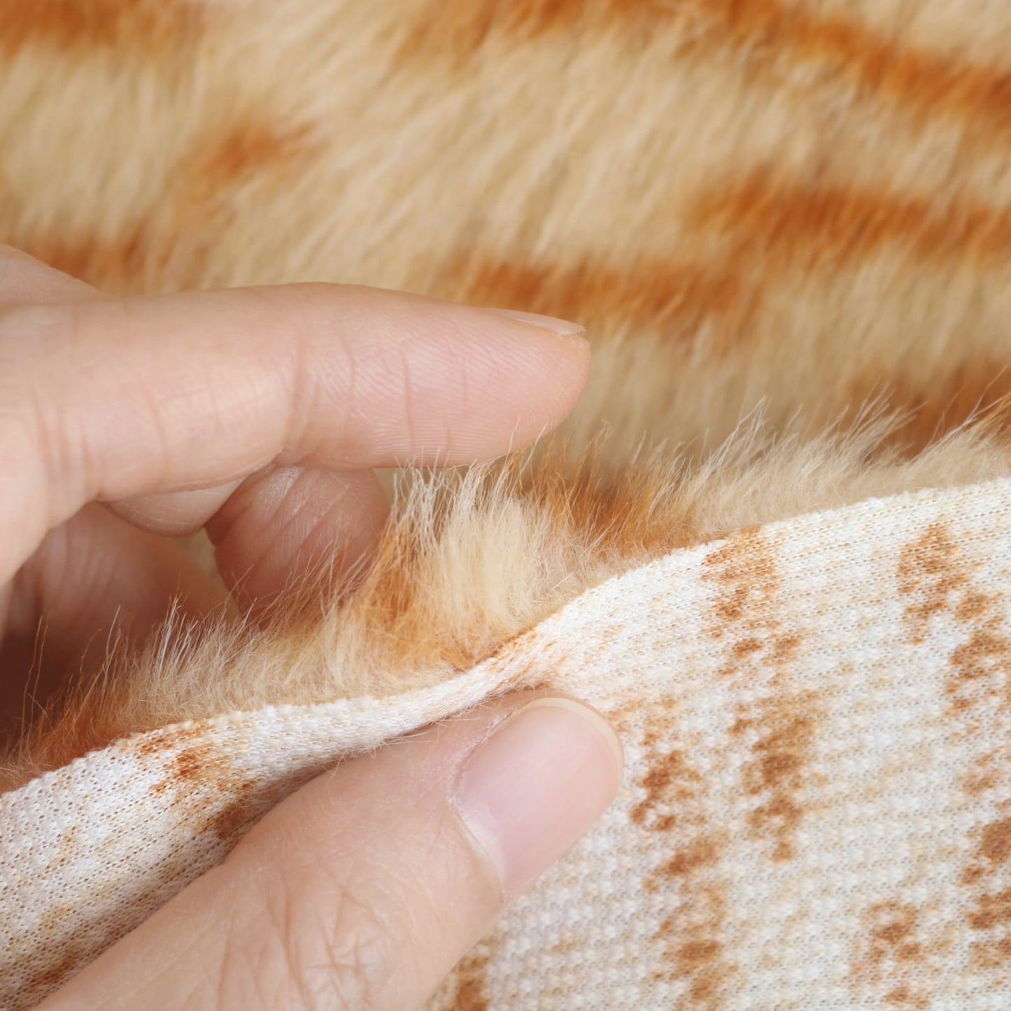 Tabby Cat Print Faux Fur B18