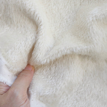 (Yard) 5mm sparse white mohair fabric A59