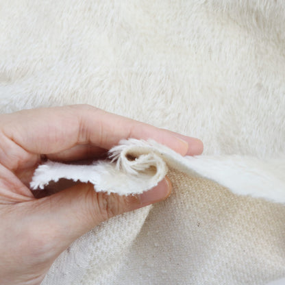 (Yard) 5mm sparse white mohair fabric A59