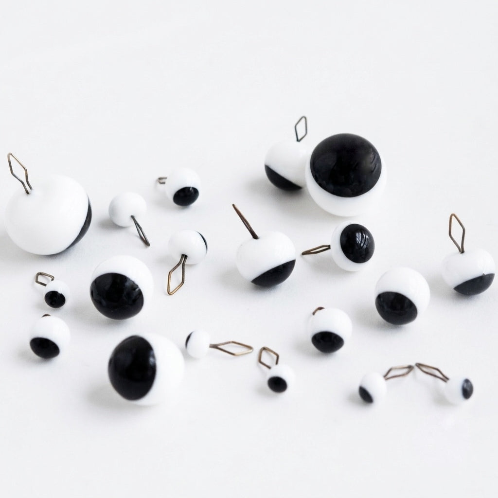 3pairs Black & White Googly Glass Eyes
