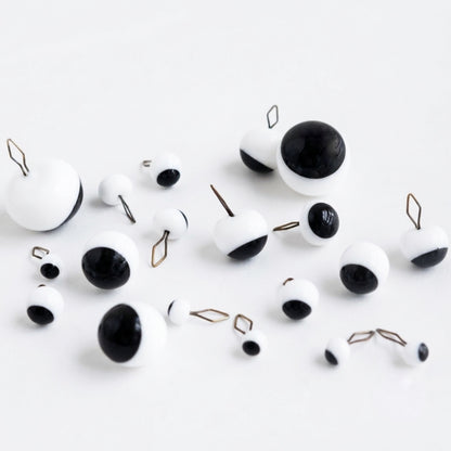 3pairs Black & White Googly Glass Eyes