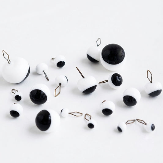 3pairs Black & White Googly Glass Eyes