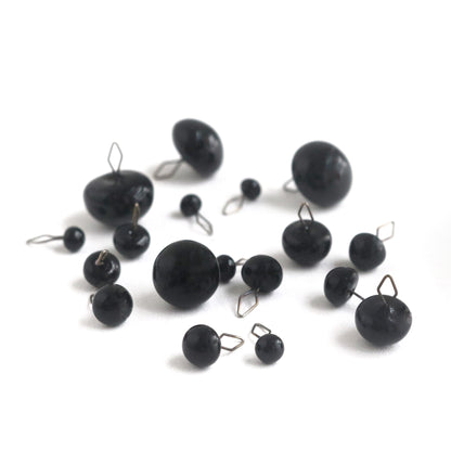 3pairs Black Teddy Bear Glass Eyes On Loop