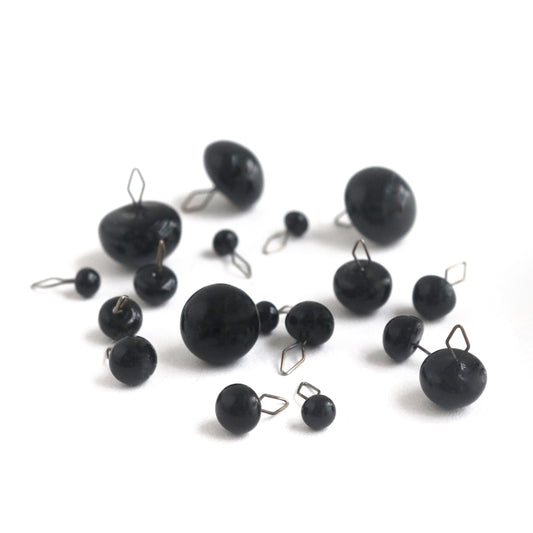 3pairs Black Teddy Bear Glass Eyes On Loop
