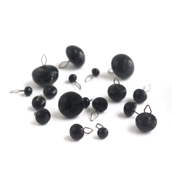 3pairs Black Teddy Bear Glass Eyes On Loop