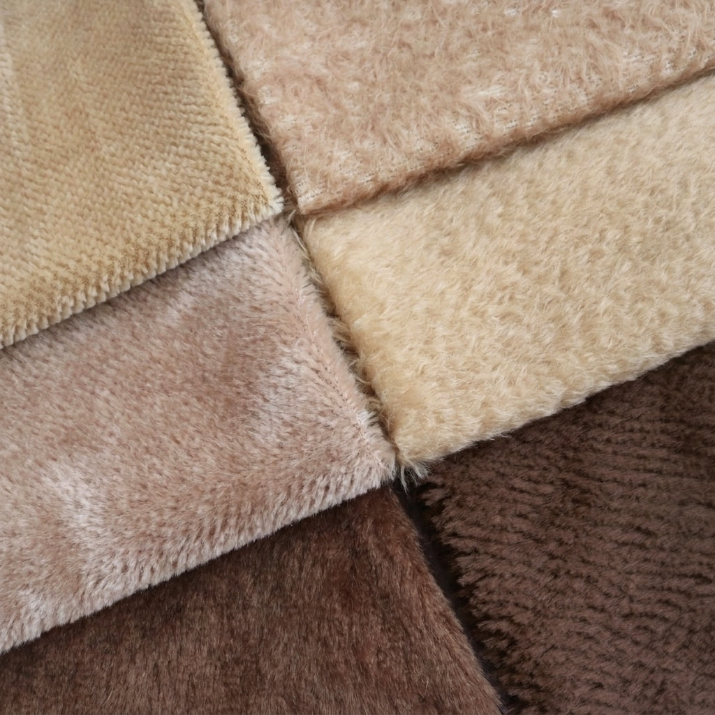 Yellow & Brown Mohair Fabric