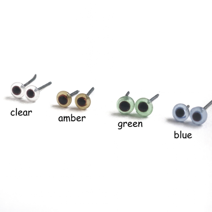 10pairs Small Coloured Glass Eyes on Wire