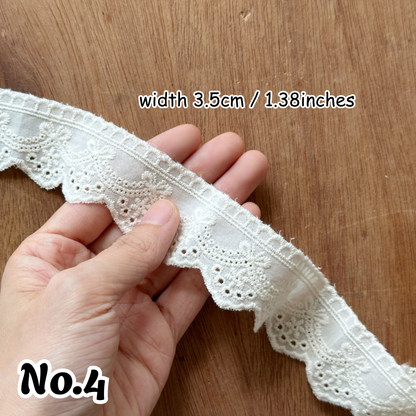 2yards Embroidered Cotton Lace Trim