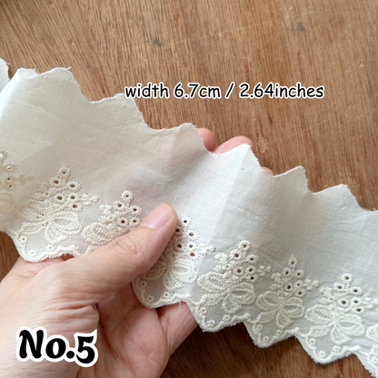 2yards Embroidered Cotton Lace Trim