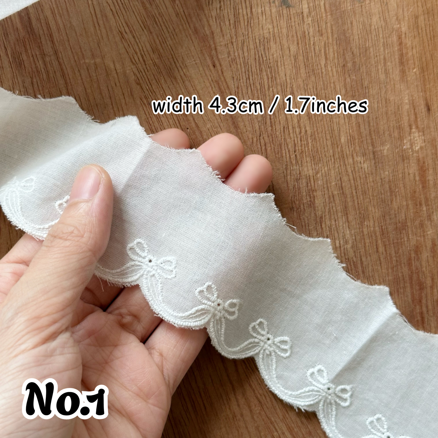 2yards Embroidered Cotton Lace Trim