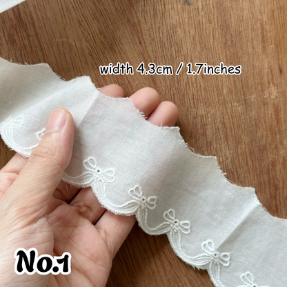 2yards Embroidered Cotton Lace Trim