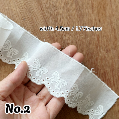 2yards Embroidered Cotton Lace Trim