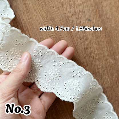 2yards Embroidered Cotton Lace Trim