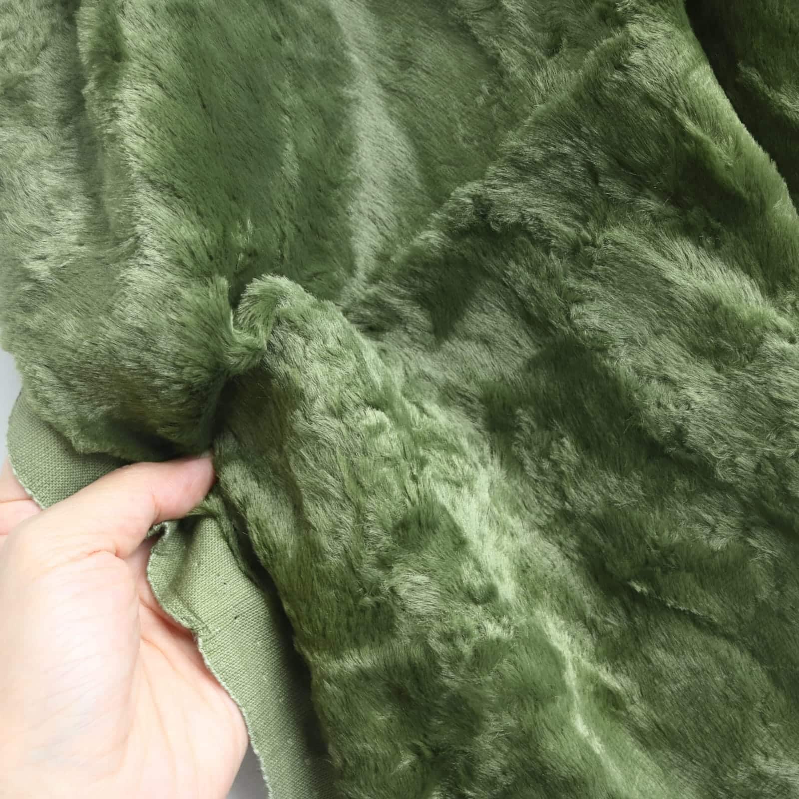 teddy bear viscose fabric in green color